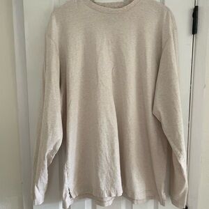 Eddie Bauer Men’s LS 100% Cotton Beige Casual Shirt Size XL Tall Pullover